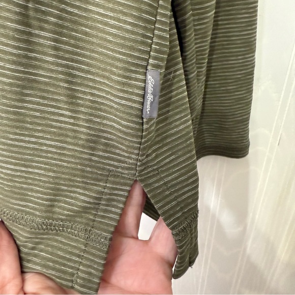 Eddie Bauer dri-fit lightweight green stripped hooded shirt size 2XL - Picture 5 of 9